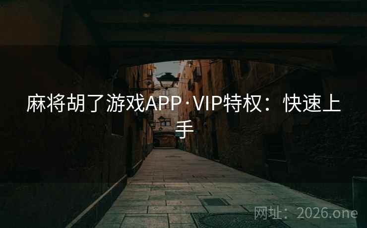 麻将胡了游戏APP·VIP特权：快速上手  第1张