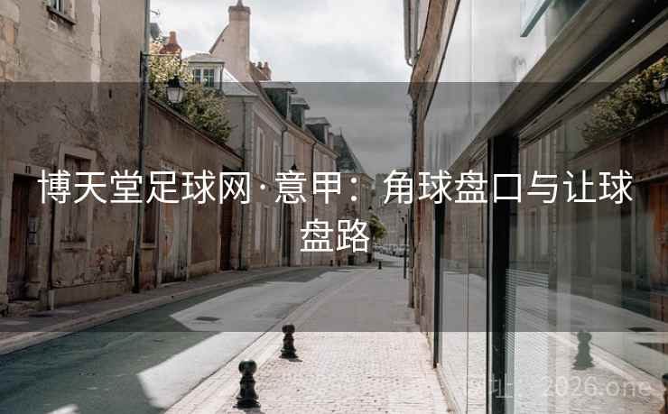 博天堂足球网·意甲：角球盘口与让球盘路  第1张