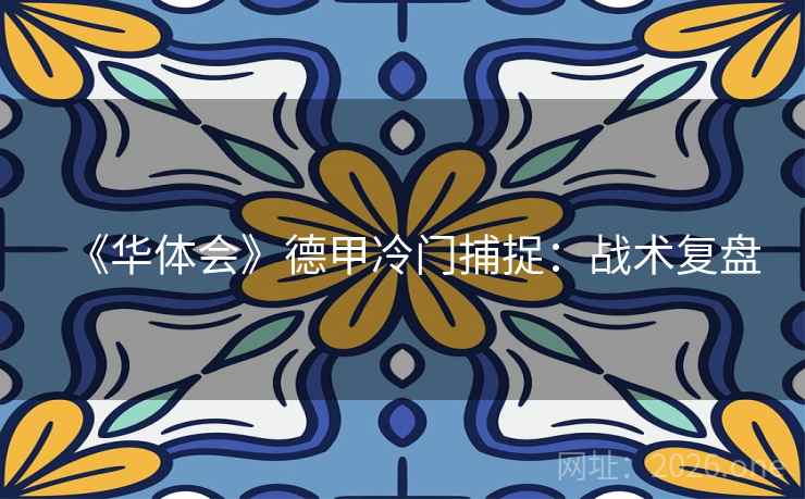 《华体会》德甲冷门捕捉：战术复盘  第1张